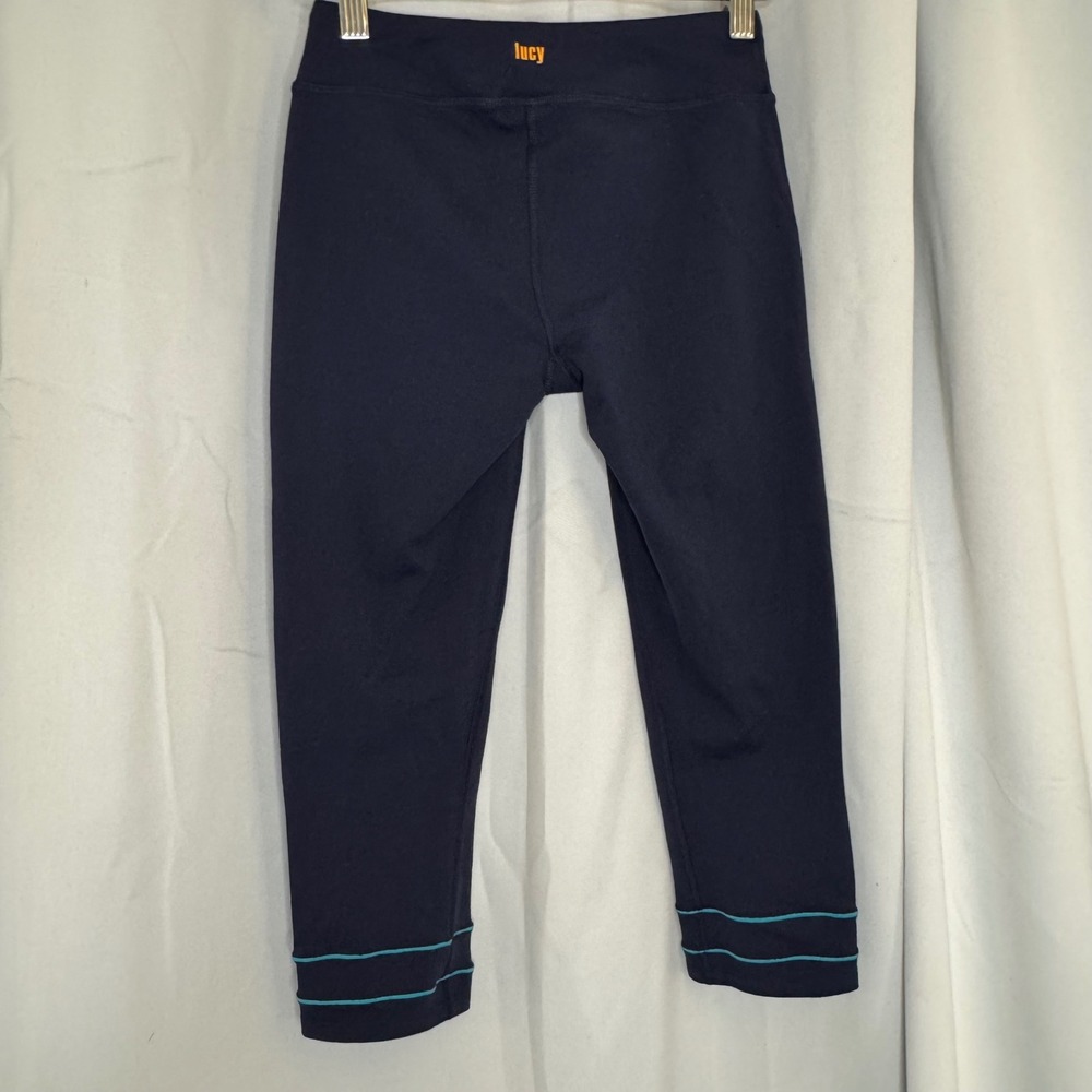 RARE Lucy Activewear Capri Leggings Athletic Workout Cropped Dark Blue WMNS XXS